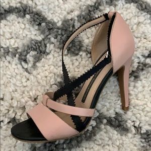 Blush and black French Connection Sandal Heels